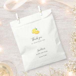 Lemon Baby Shower Elegant Thank you Script Chic Favour Bags