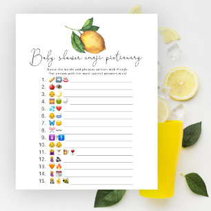 Lemon baby shower Emoji picture game