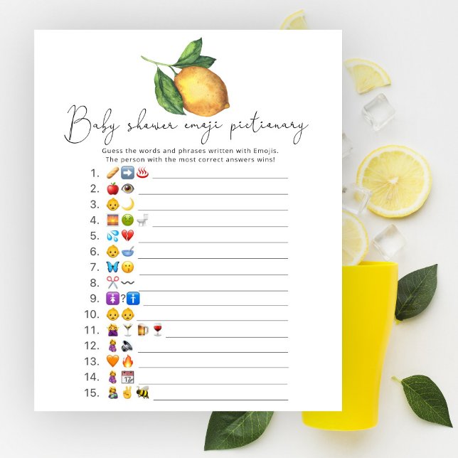Lemon baby shower Emoji picture game (Creator Uploaded)