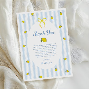 Lemon Baby Shower Gender Neutral Thank You Card