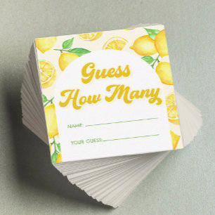 Lemon Baby Shower Guess How Many Enclosure Card
