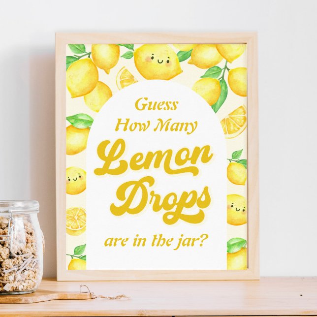 Lemon Baby Shower Guess How Many Lemon Drops Poster (Creator Uploaded)