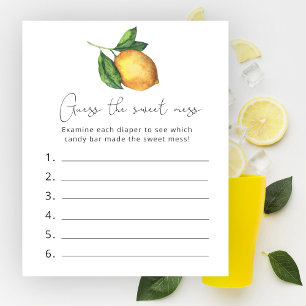 Lemon baby shower Guess the Sweet Mess game