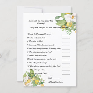 Lemon Baby shower How well do you know the mummy   Invitation