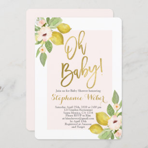 Lemon Baby shower Invitation
