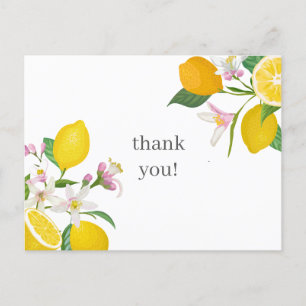 Lemon Baby Shower, Italian, Baby Shower Thank You Postcard