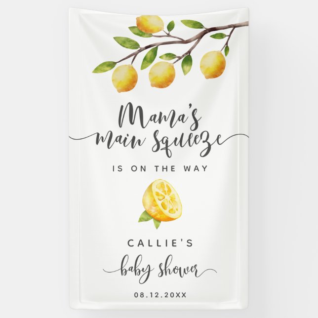 Lemon Baby Shower Main Squeeze Welcome Banner (Vertical)