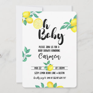 Lemon Baby Shower Oh Baby Invitation