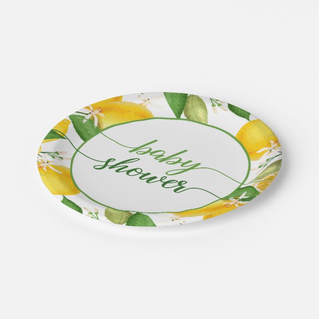 Lemon Baby Shower Plate (Angled)