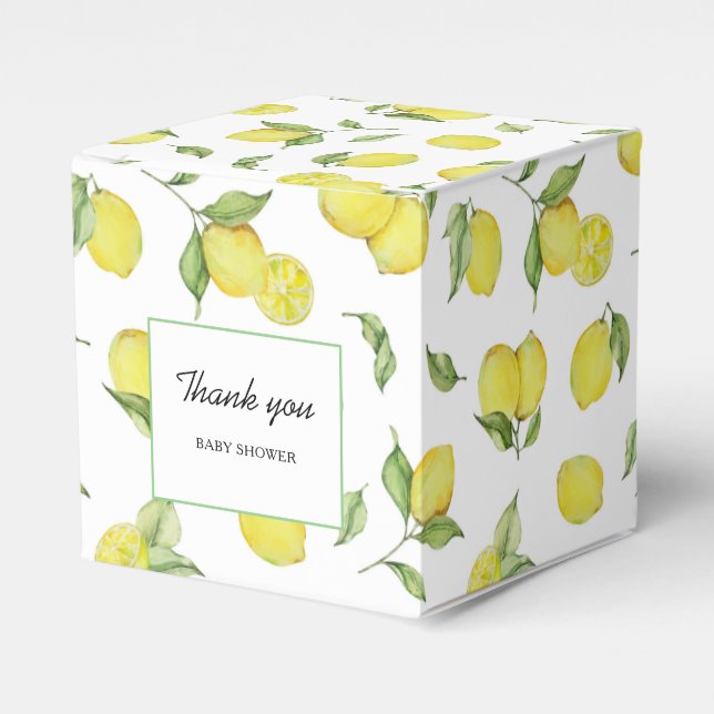 Lemon Baby Shower Thank you Favour Box (Front Side)