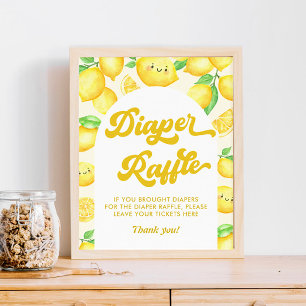 Lemon Baby Shower theme Diaper Raffle Poster