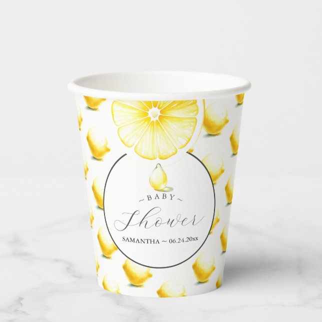 Lemon Baby Shower Theme Paper Cups (Front)