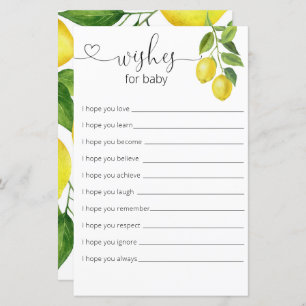Lemon Baby Shower  Wishes For Baby