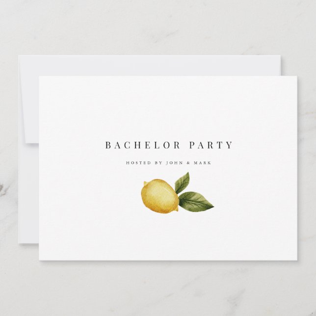 Lemon Bachelor party Invitation Card (Front)