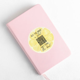 Lemon Bachelorette Party Custom QR Code Classic Round Sticker
