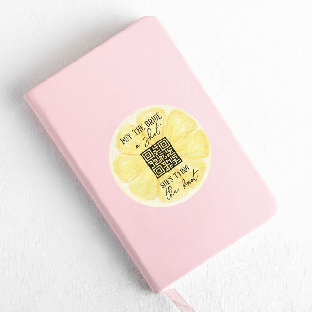 Lemon Bachelorette Party | Custom QR Code Classic Round Sticker (Creator Uploaded)