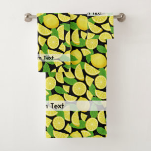 Lemon Background Bath Towel Set