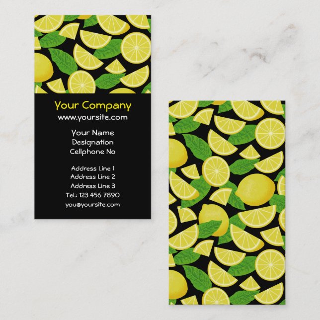 Lemon Background Business Card (Front/Back)