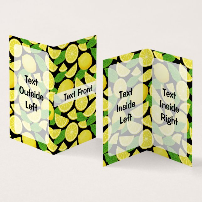 Lemon Background Business Card (Inside and Outside)