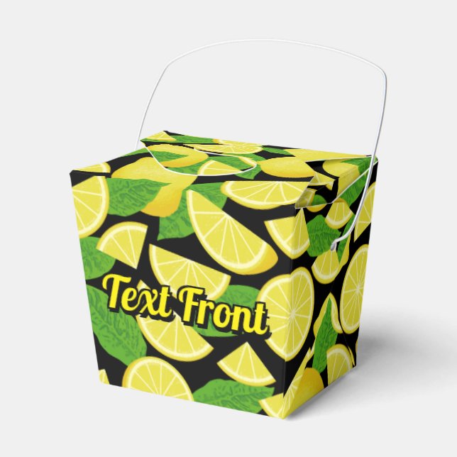 Lemon Background Favour Box (Front Side)