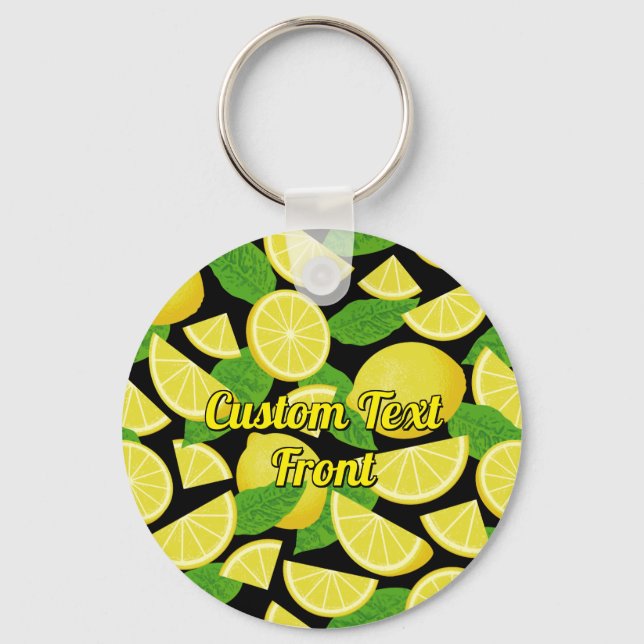 Lemon Background Key Ring (Front)