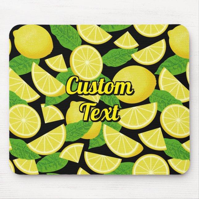 Lemon Background Mouse Mat (Front)