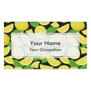 Lemon Background Name Tag