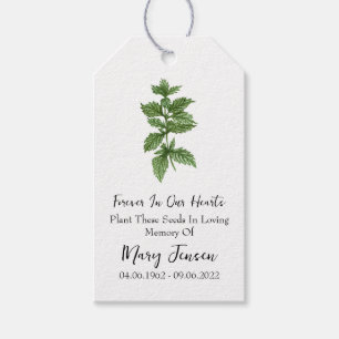 Lemon Balm Seed Packet Memorial Funeral Gift Tags
