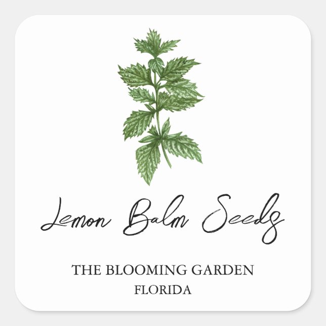 Lemon Balm Seeds label (Front)