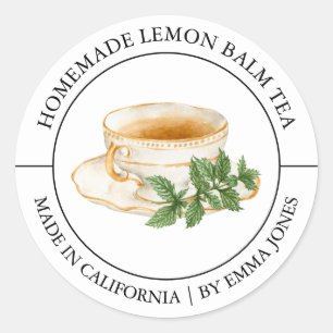 Lemon Balm Tea Modern label