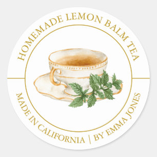 Lemon Balm Tea Modern label