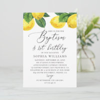 Lemon Baptism & 1st Birthday | Watercolor Citrus