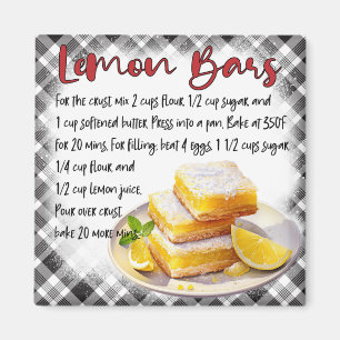 Lemon Bars Recipe Magnet