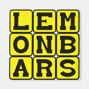 Lemon Bars, Type of Dessert Magnet