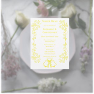 Lemon Bells Scrollwork Design Wedding Menu