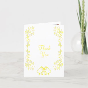 Lemon Bells Scrollwork Design Wedding Thank You Card