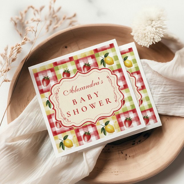 Lemon Berry Picnic Baby Shower Napkin (Creator Uploaded)