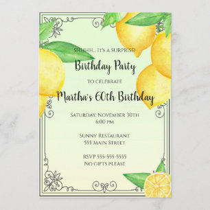 Lemon birthday invitation citrus any age