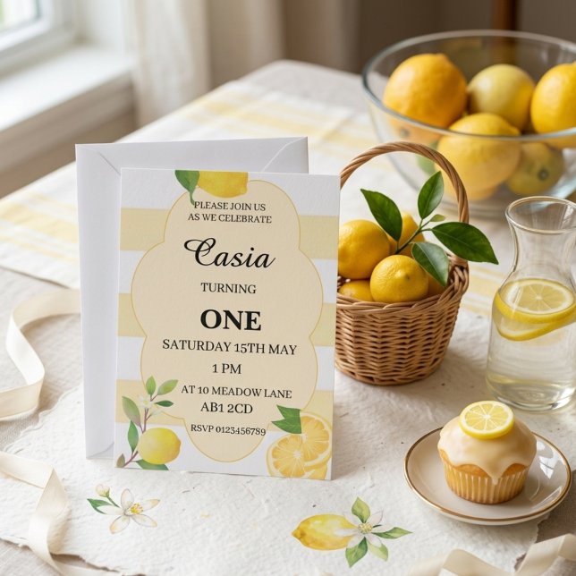 Lemon Birthday Invitation Personalised Party Card (Creator Uploaded)
