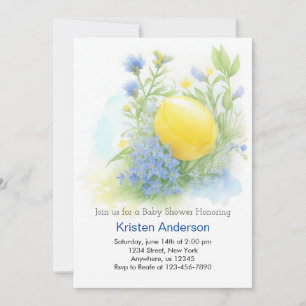 Lemon Blissful Citrus Adventure Boy Baby Shower Invitation