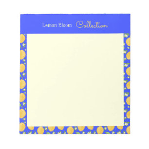 Lemon Bloom Collection Pattern blue Notepad