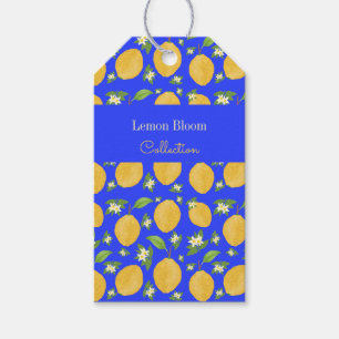 Lemon Bloom Collection patterned blue Gift Tags