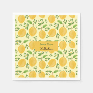 Lemon Bloom Collection patterned yellow Napkin