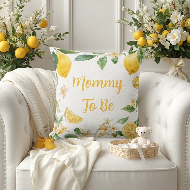 Lemon Blossom Baby Shower Keepsake Decor Cushion (Creator Uploaded)