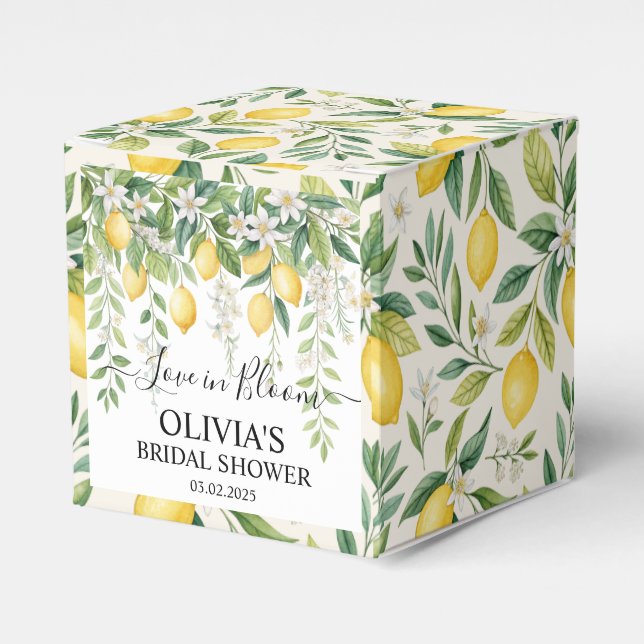 Lemon Blossom Bridal Shower   Favour Box (Front Side)