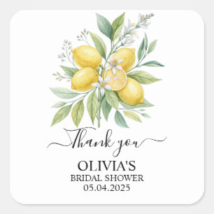 Lemon Blossom Bridal Shower   Square Sticker