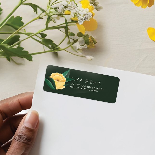 Lemon Blossom Floral Tree Elegant Green Wedding (Lemon Blossom Floral Tree Elegant Green Wedding Label)