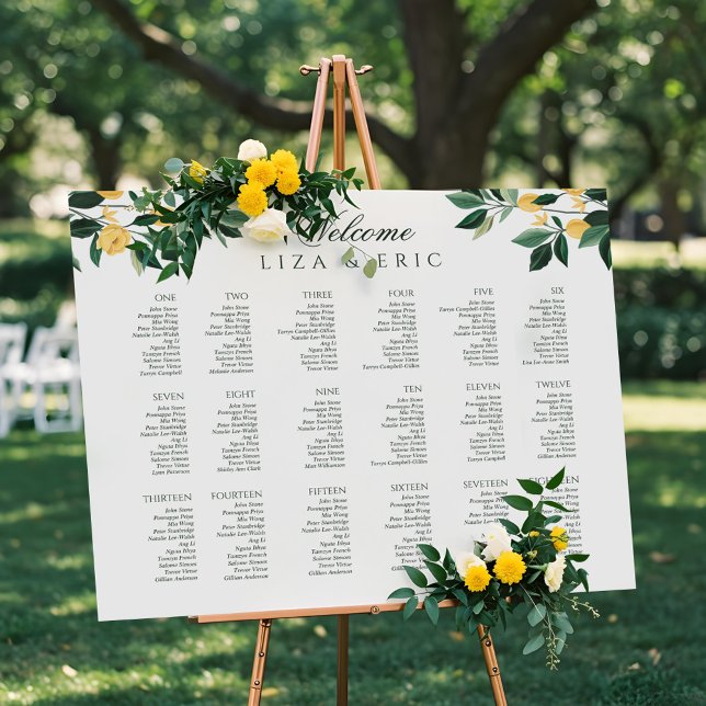 Lemon Blossom Floral Tree Elegant Minimal Wedding Poster (Lemon Blossom Floral Tree Elegant Minimal Wedding Poster)