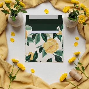 Lemon Blossom Floral Tree Pattern Wedding Envelope