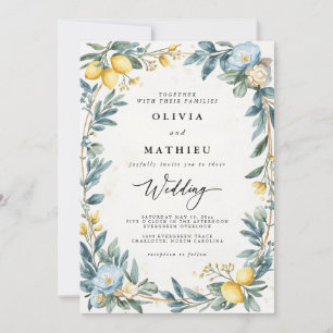 Lemon Blossom Flourish Wedding Invitation